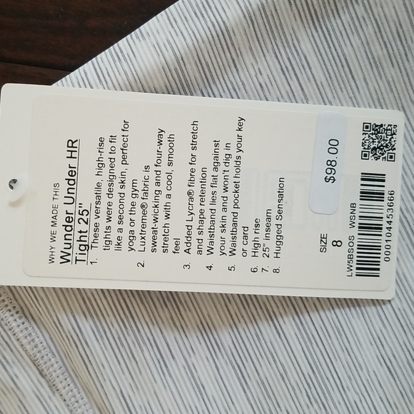 NWT Lululemon leggings size 8 - Picture 5 of 6